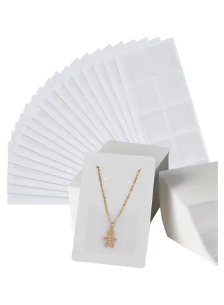 240 Pieces Necklace Chain Adhesive Pouch for Necklace Display Cards Necklace Chain Pocket Jewelry Bags for Selling Necklace Packaging Plastic Loose Chain Pockets Clear Necklace Chain Holder 