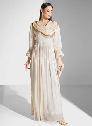 Pleated Zip Detail Dress 