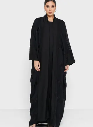 Cape Sleeve Embroidered Abaya