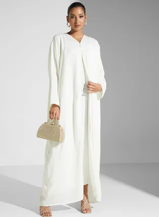 Embellished Front Open Abaya 