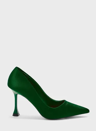 Satin Pointed-Toe Pumps