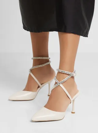 Diamante Cross Over Strap Pump