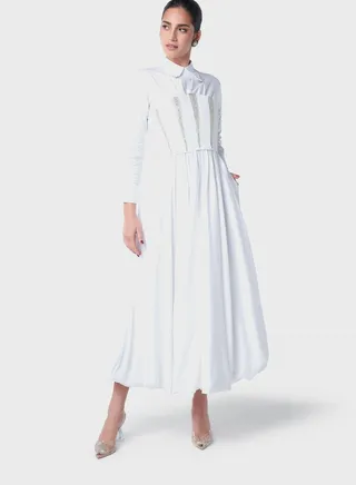 Embellished Corset Balloon Hem Dress