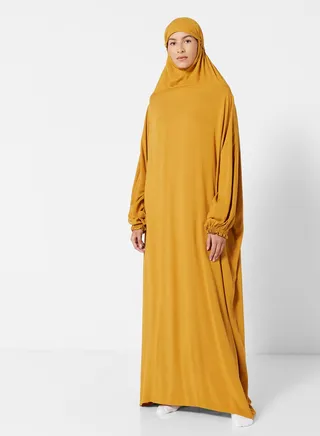 Praying Dress In Plain Colour With Attached Veil 