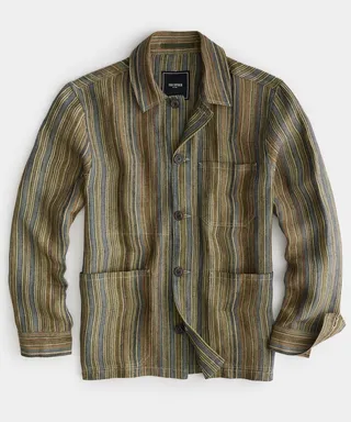 Linen Multi Stripe Chore Shirt