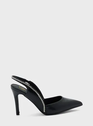 Diamante Edge Slingback Pointed Pump