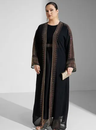 Embellished Detail Abaya With Sheila
