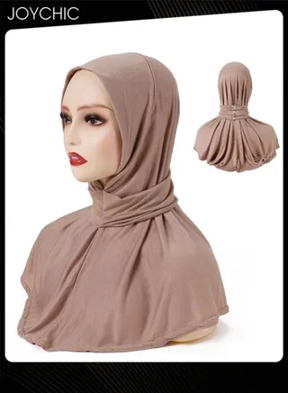 Instant Hijab for Women, Women's Ninja Hijab Cap Under Scarf Stretch, for Women Solid Color Modal Islamic Muslim Hijab Undercap 