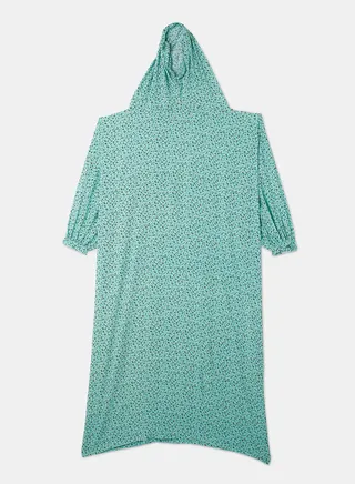 Praying Dress With Floral Prints And With Attached Veil 