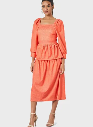 Square Neck Knitted Dress 