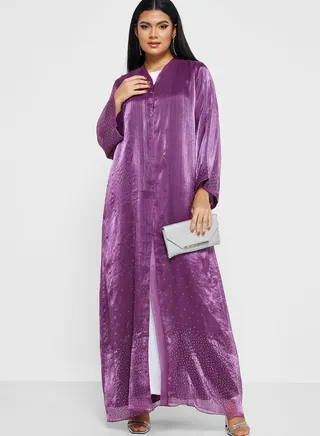 Embellished Detail Abaya With Sheila 