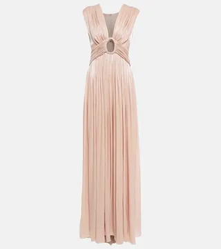 Draped satin gown