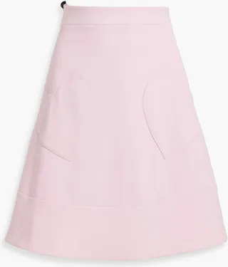 Fluted twill mini skirt