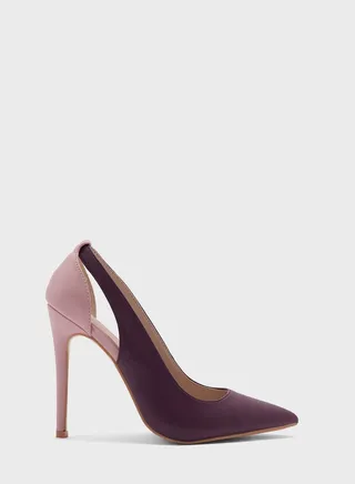 Colourblock Cutout Detail Pointed Pump 