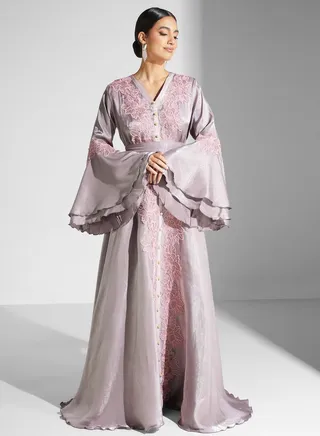 Embroidered Lace Detail Dress 
