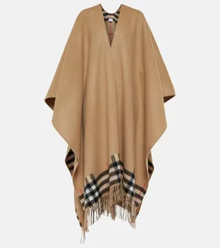 Vintage Check reversible cashmere and wool cape