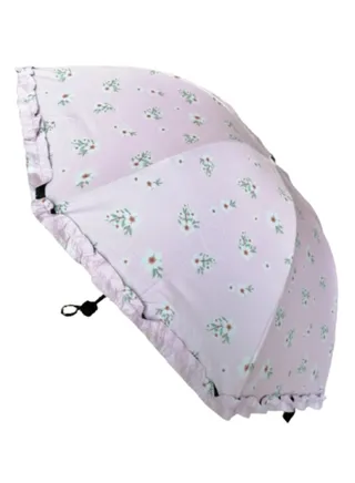 Foldable Lace Hand Embroidered Umbrella Pink 