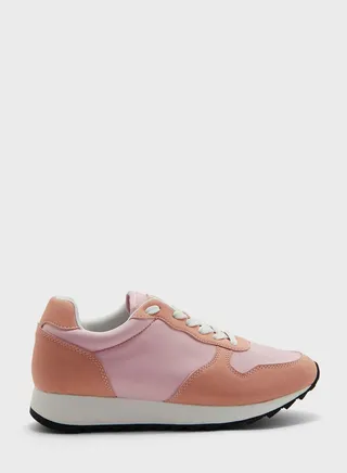 Faux Suede Colourblock Tennis Sneaker