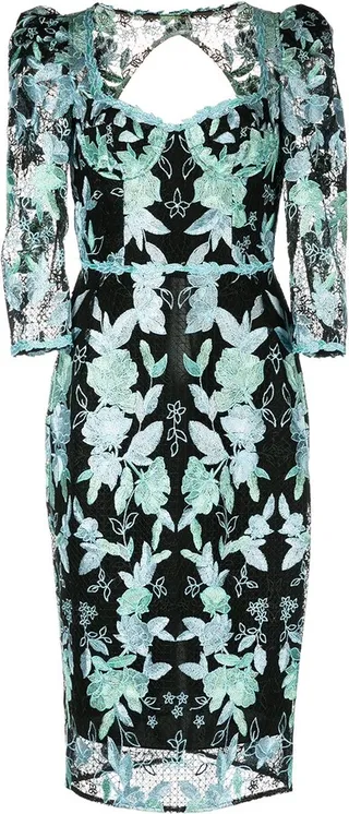 Embroidered Tulle Cocktail Dress