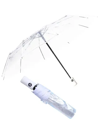 Folding Umbrellas Travel Umbrella, Transparent Umbrella Pocket Umbrella, Portable Compact Protection, Small Light Weight Waterproof, Rain and Sun Umbrella Elegant Umbrella In Transparent 