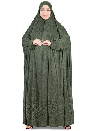 One Piece Prayer Dress With Attached Hijab 