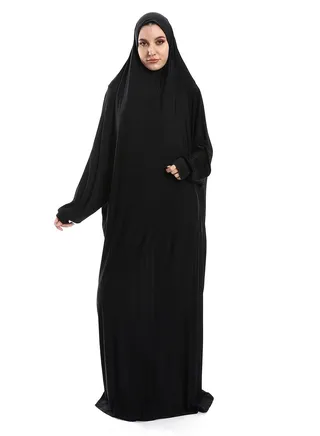 Plain Isdal Prayer With Attached Head Scarf 