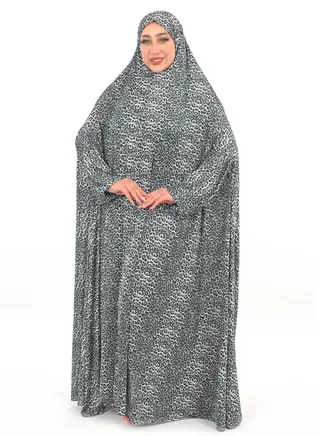 One Piece Prayer Dress With Attached Hijab 