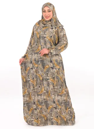 Women's abaya with hijab - comfortable viscose material and distinctive design 