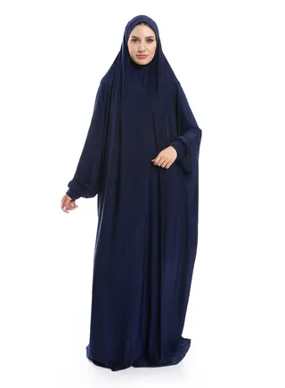 Plain Isdal Prayer With Attached Head Scarf 