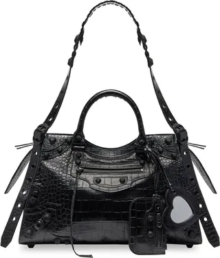 Neo Cagole City Handbag Crocodile Embossed