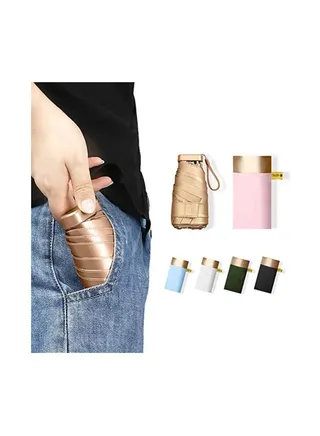 Mini Pocket Umbrella Folding Umbrellas Compact Mini Travel Umbrella Light Compact Design Waterproof and UV Proof Compact and Portable Windproof Water Repellent Can be Put in a Personal Pocket 