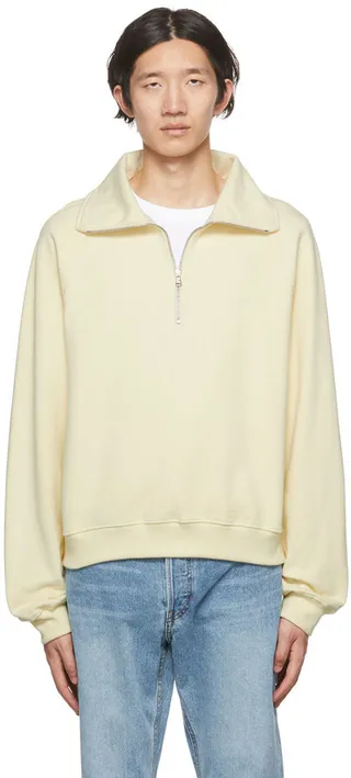Recto SSENSE Exclusive Yellow Half-Zip Sweater