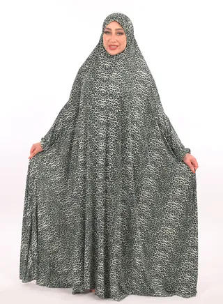 One Piece Prayer Dress With Attached Hijab 