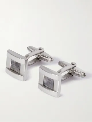 Platinum-Plated Sodalite Cufflinks