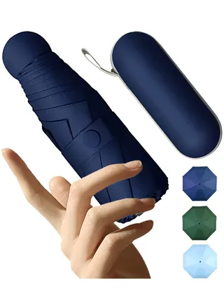 Mini Sun & Rain Umbrella, Mini Windproof Folding Travel Umbrella, Portable Lightweight Compact Parasol with 95% UV Protection for Sun and Rain, Popular Style for women and men 