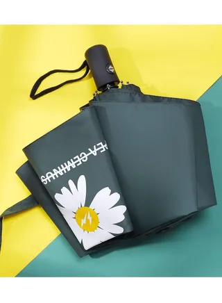 Automatic UV sun umbrella small daisy pattern sunscreen and anti-ultraviolet sunshade umbrella 