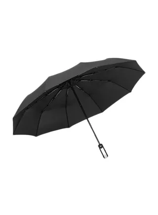 10-Rib Automatic Tri-fold Umbrella Black 
