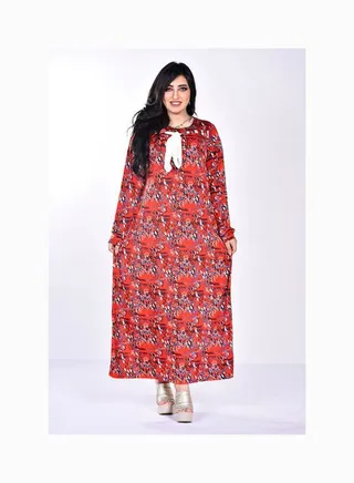 Nightgown Long Sleeves With Pattern Multicolour 