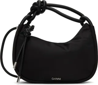 GANNI Black Knot Baguette Bag