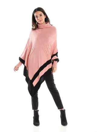 Womens Wool Shawl With Sleeves And Multi Design 