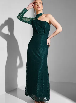 Mesh One Shoulder Dress 