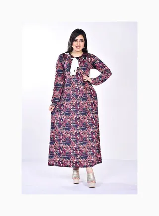 Nightgown Long Sleeves With Pattern Multicolour 