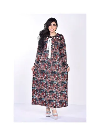 Nightgown Long Sleeves With Pattern Multicolour 
