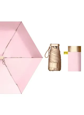 Pocket Small Golden UV Coating Gold Frame MINI 5 Fold Portable Sun Umbrella 