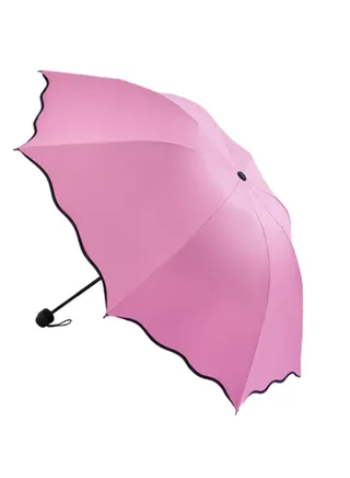 Windproof Compact Folding Water Floating Umbrella Pink 