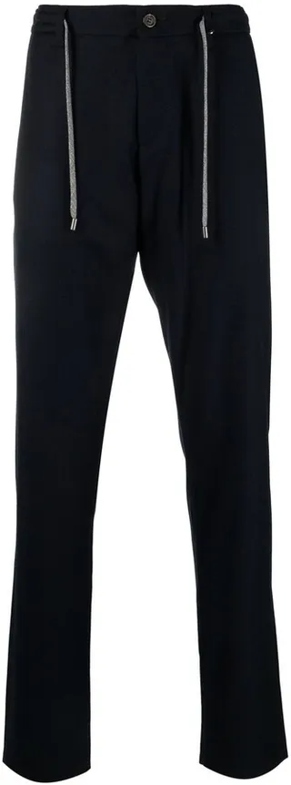 Drawstring Straight-Leg Trousers