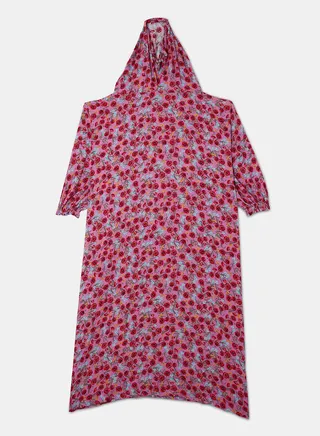Praying Dress With Floral Prints And With Attached Veil 