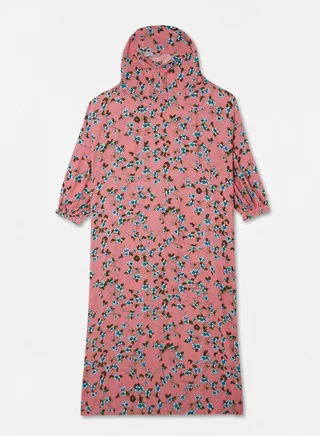 Praying Dress With Floral Prints And With Attached Veil 