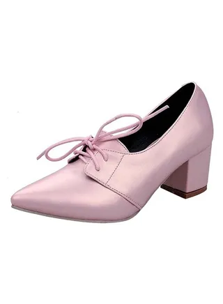 Block Heeled Pumps Pink 