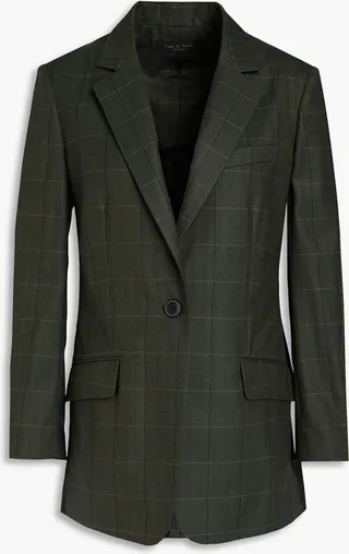Checked wool blazer